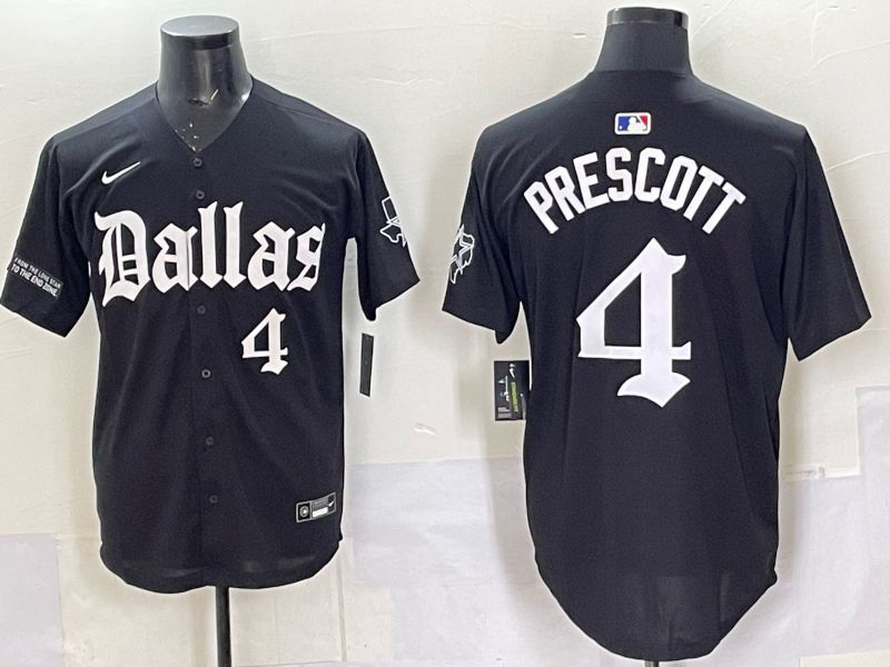 Men 2025 Nike Dallas Cowboys #4 Prescott Black 5th generation Joint Name Limited NFL Jersey 09->dallas cowboys->NFL Jersey